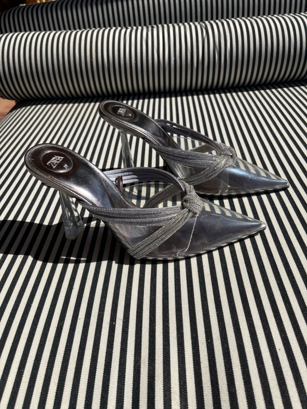 Zara Rhinestone Open Back Heels. Size 8. NEVER BEEN WORN! - Picture 4 of 8
